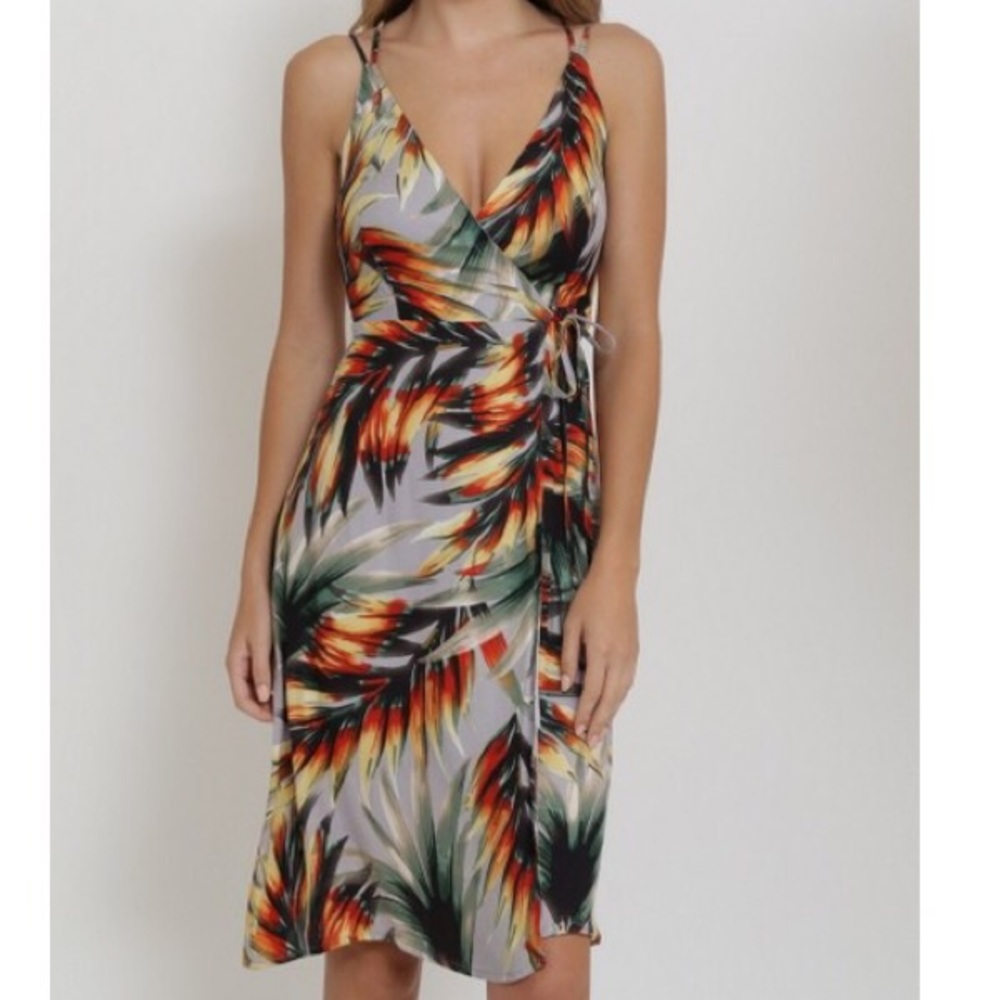 Tropical Cuban Inspired Wrap Dress